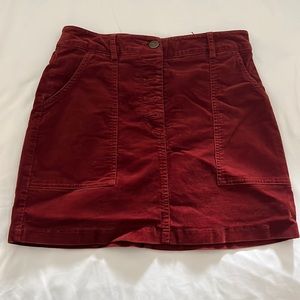 Dark red skirt